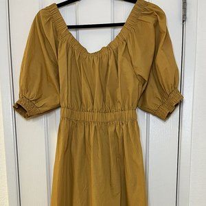 NWT Free People Short-Sleeve Bronze Maxi Dress with an Open Back